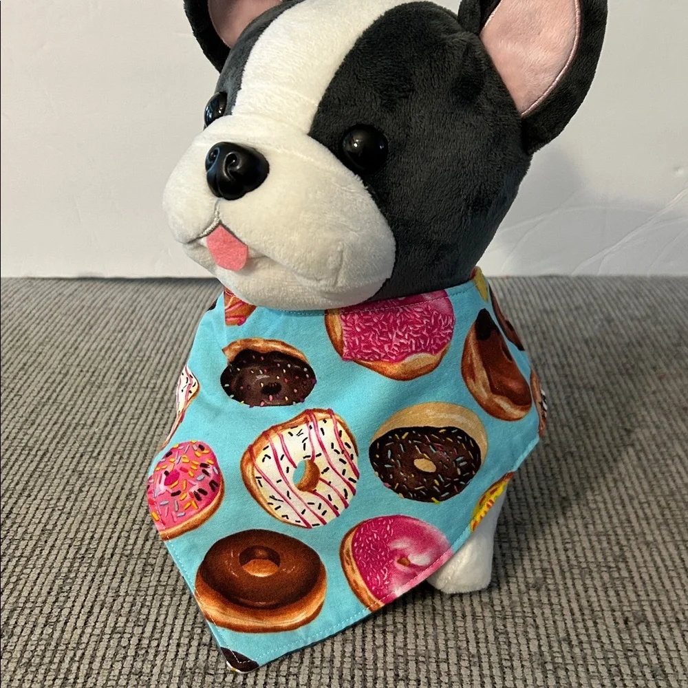 Dog Bandana Cupcake Print and Donuts reversible neckerchief for dog
